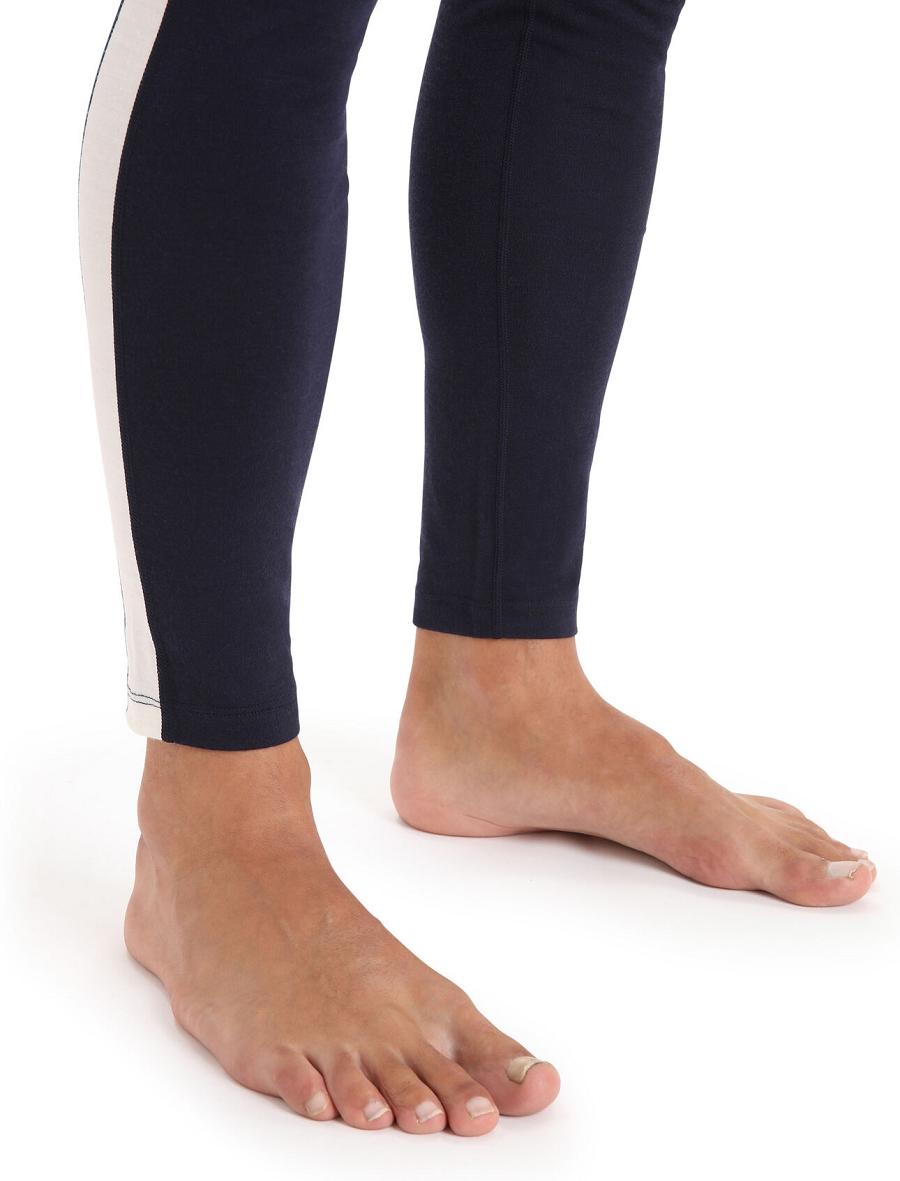 Icebreaker Merino 200 Sonebula Thermal Leggings Miesten Base Layers Laivastonsininen Valkoinen | FI 1365EBCX